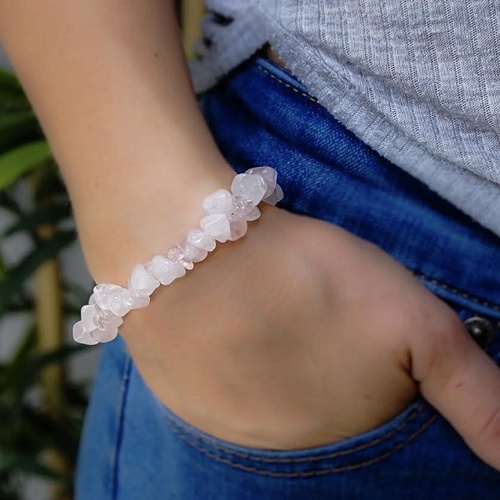 Rose Quartz Chip Bracelet